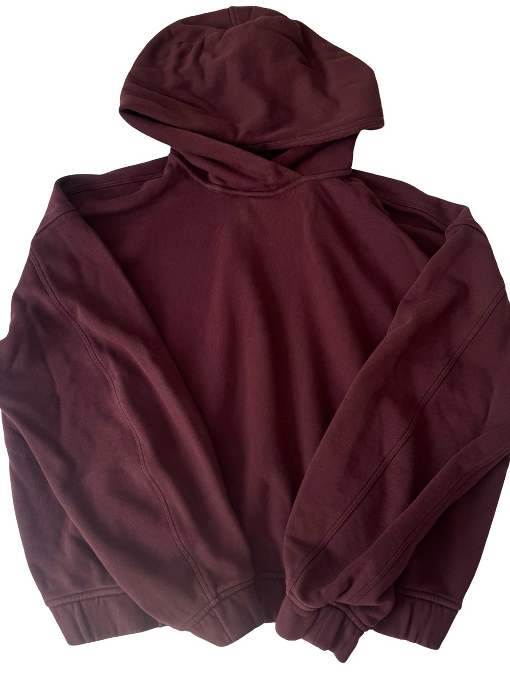 Lululemon Women’s Burgundy Relaxed Cropped Cotton Terry Hoodie Size 8